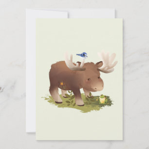 Carte De Remerciements Oie ・ Forêt de bois Illustration d'animaux rustiqu
