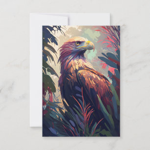 Carte De Remerciements Oiseau d'aigle Portrait animal Peinture Faune Grat