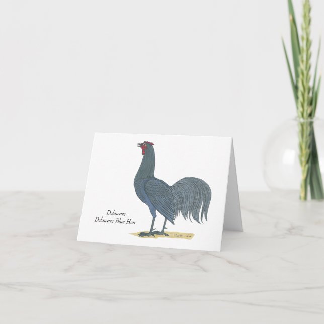 Carte De Remerciements Oiseau d'État du Delaware Blue Hen (Devant)