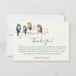 Carte De Remerciements Oiseaux de Whimsical sur Branches Baby shower Past