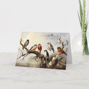 Carte De Remerciements Oiseaux en hiver