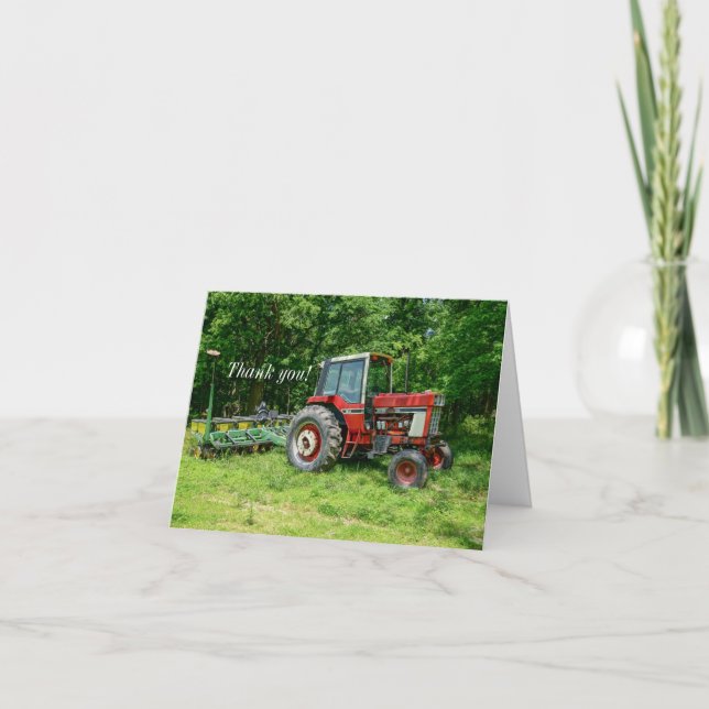 Carte De Remerciements Old International Tractor (Devant)