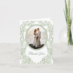 Carte De Remerciements Olive Green Mariage Vintage Photo botanique