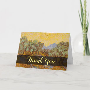 Carte De Remerciements Oliviers de Van Gogh Soleil Jaune Ciel