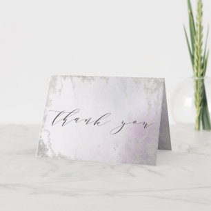 Carte De Remerciements Ombre Lavender Purple Silver Photo de mariage pers