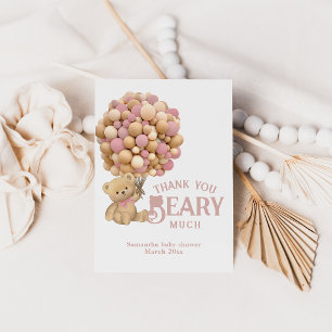 Carte De Remerciements On peut attendre le Baby shower Ours moderne