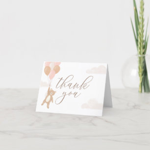 Carte De Remerciements On peut attendre le Baby shower rose