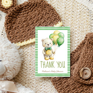 Carte De Remerciements On peut attendre mignon ours en peluche sauge vert