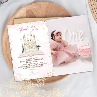 Carte De Remerciements One-ce Upon A Time Princess 1st Party Photo