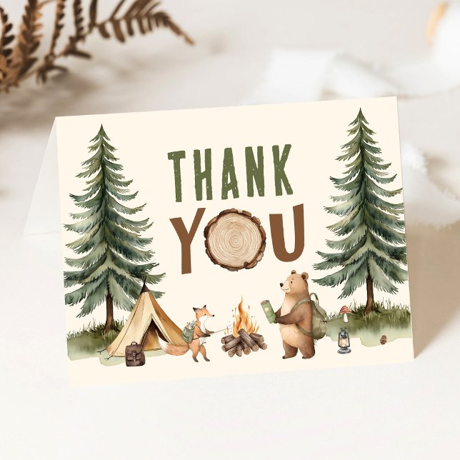 Carte De Remerciements One Happy Camper 1st Birthday Thank You Cards (Créateur téléchargé)