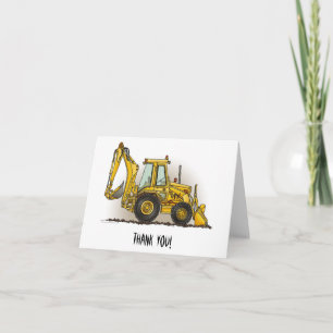 Carte De Remerciements Opérateur Backhoe