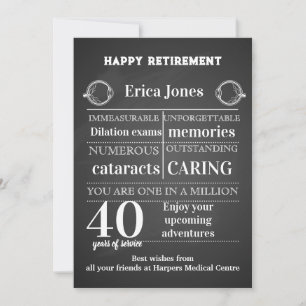 Carte De Remerciements Ophtalmologiste cadeau de retraite pour patron