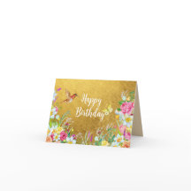 Opulence Gold Floral Hummingbird