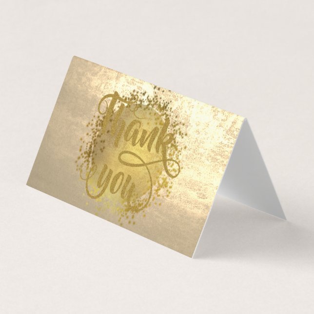 Carte de remerciements Or Elegant (Devant)