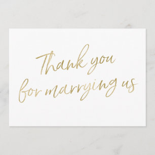 Carte De Remerciements Or "Merci pour nous épouser "