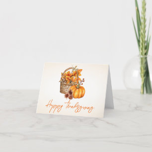 Carte De Remerciements Orange Automne Citrouille Harvest Thanksgiving Sal