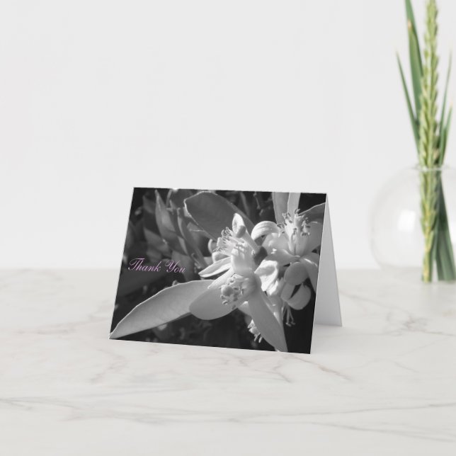 Carte de remerciements orange de fleur (Devant)