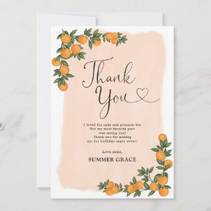 Carte De Remerciements Orange d'été Botanique Citrus Cutie Anniversaire