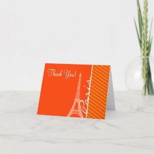 Carte De Remerciements Orange Stripes, Paris