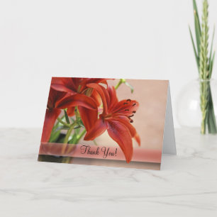 Carte De Remerciements Orange Tiger Lily photo de gros plan