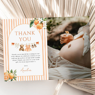 Carte De Remerciements Orange Une jolie petite Citrus Baby Shower Photo