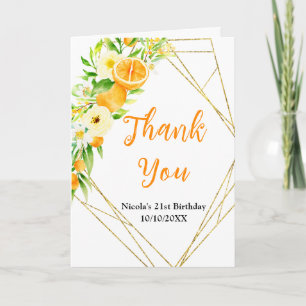 Carte De Remerciements Oranges Citrus Anniversaire