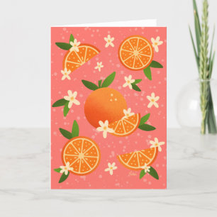 Carte De Remerciements Oranges et fleurs d'oranges