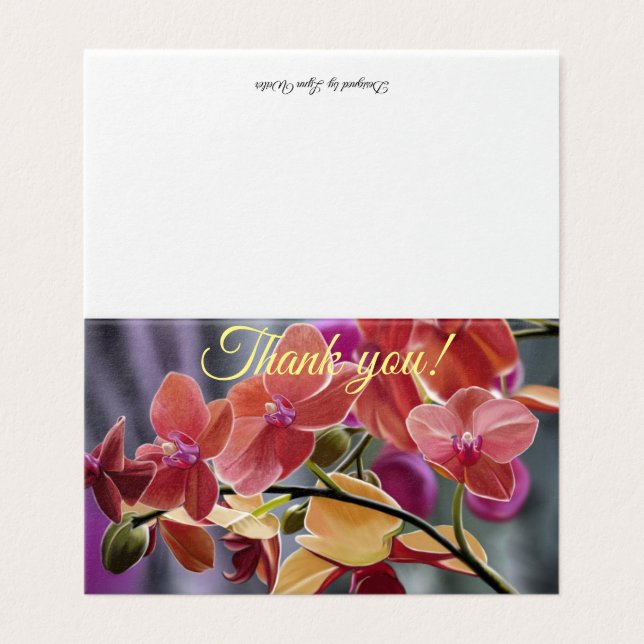 Carte de remerciements orchidée (Outside Unfolded)