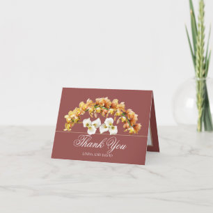 Carte De Remerciements Orchidée Élégante et Fleur de Lys Botanique Joli M