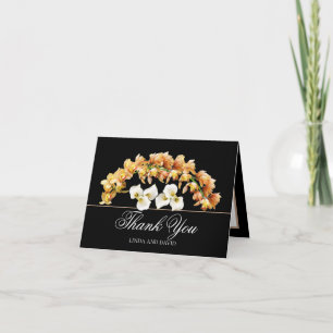 Carte De Remerciements Orchidée Élégante et Fleur de Lys Botanique Joli M