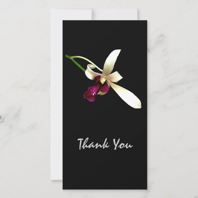 Carte De Remerciements Orchidées enes ivoire (Devant)