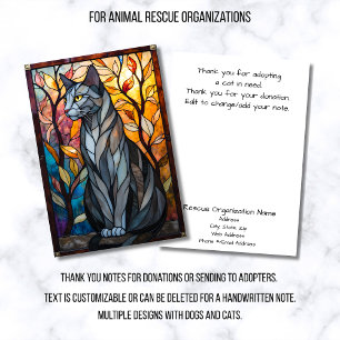 Carte De Remerciements Organisation de sauvetage d'animaux en verre color