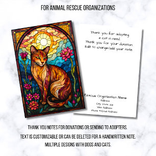 Carte De Remerciements Organisation de sauvetage d'animaux en verre color