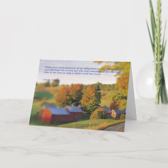 Carte De Remerciements Orientation de l'enseignant (Devant)