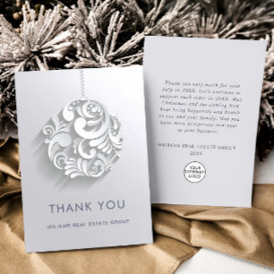 Carte De Remerciements Ornement de Noël moderne 3D Fêtes d'entreprise