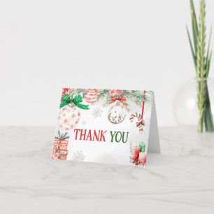 Carte De Remerciements Ornements de Noël Baby shower d'hiver
