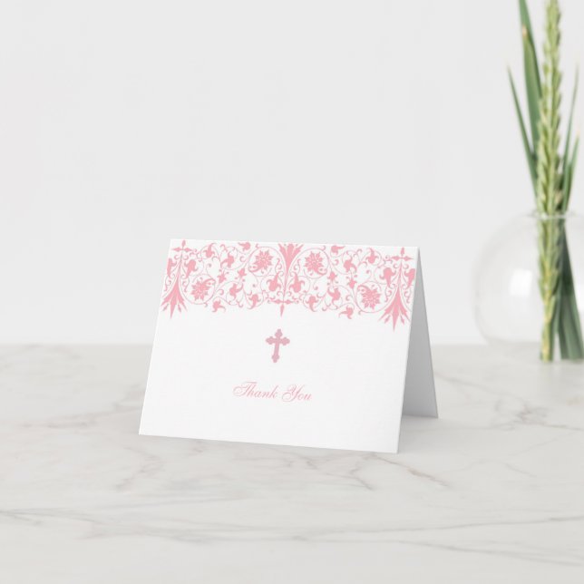 Carte De Remerciements Orthodox Elegant Baptism Thank You (Devant)