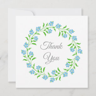Carte De Remerciements Oubliez-moi non aquarelle Floral Wreath