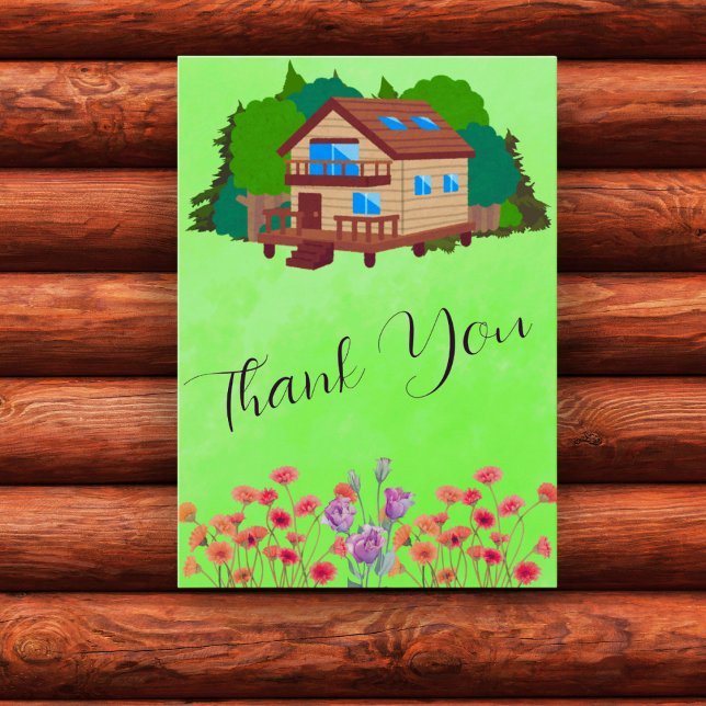 Carte De Remerciements Our Family Loved the Cabin in the Woods Rustic  (Créateur téléchargé)
