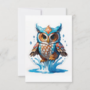 Carte De Remerciements Ours de Chouette Whimsical Jumping sur l'eau - Jou