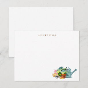 Carte De Remerciements Outils de jardinage à l'aquarelle