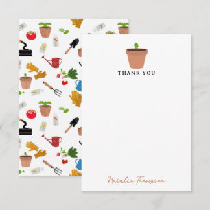 Carte De Remerciements Outils de jardinage Plante jardinier Motif