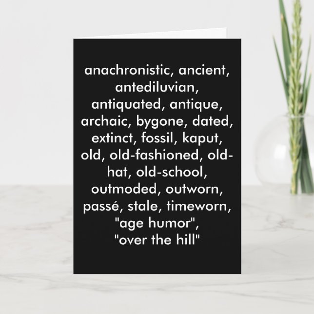 Carte De Remerciements OVER THE HILL Humorous Birthday (Devant)