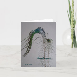 Carte De Remerciements © P Wherrell Thank you peacock feather notecard