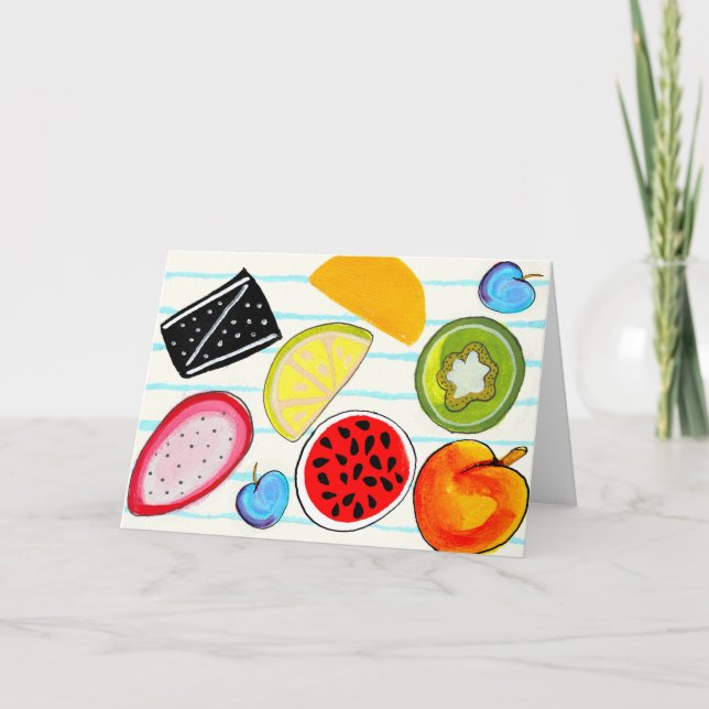 Carte De Remerciements Painted Fruit Illustration Greeting Card (Devant)