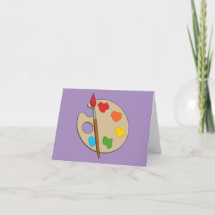 Carte De Remerciements Palette Artiste avec pinceau