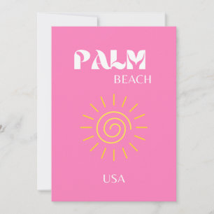 Carte De Remerciements Palm Beach, Art Voyage, Preppy, Rose