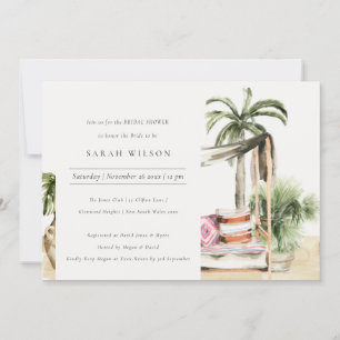 Carte De Remerciements Palm Beach Tropical Cabana Fête des mariées Invita