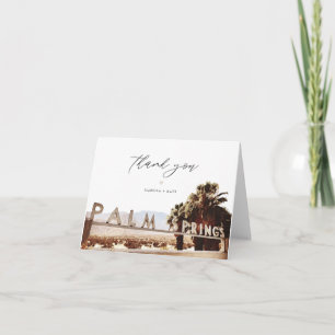 Carte De Remerciements PALM SPRINGS Californie Enseigne Silhouette Destin
