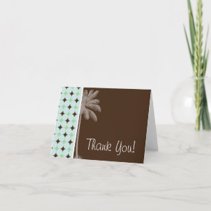 Carte De Remerciements Palme tropicale ; Sage vert et Brown